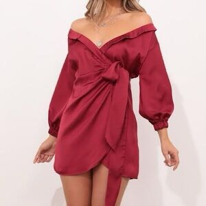 Lucy in the Sky Lorella Off Shoulder Wrap Dress
